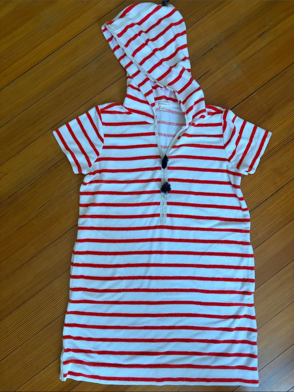 Crew Cuts Red & White Striped Towel Dress size 12